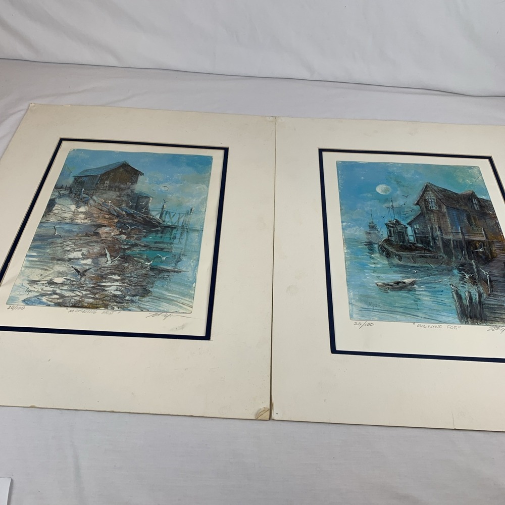 Jim Ryon Numbered Prints 20/100 Morning Mist And Evening Fog Signed Maritime Art